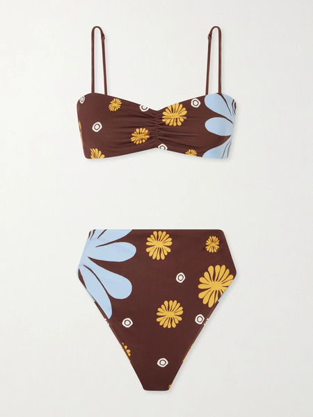  Cala De La Cruz   Printed Bikini   Brown 