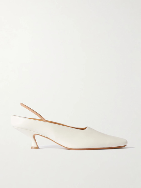 Calvin Klein Collection   Anna Convertible Leather Mules   Ivory 