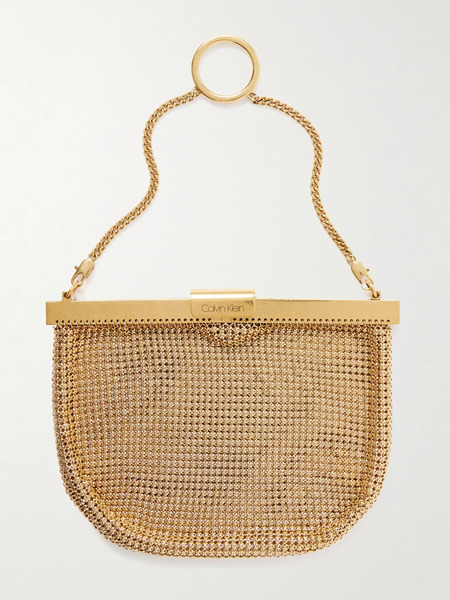  Calvin Klein Collection   54 Chainmail Clutch   Gold 
