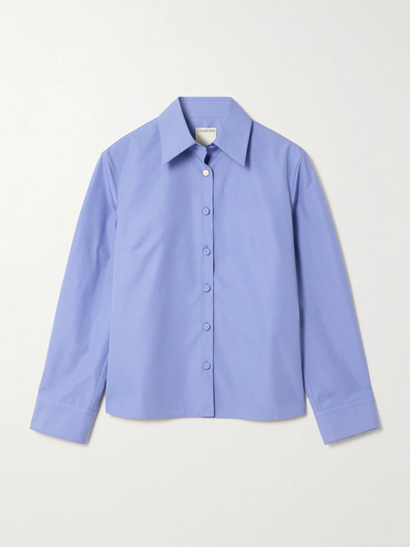  Calvin Klein Collection   Daisy Cotton Poplin Shirt   Blue 