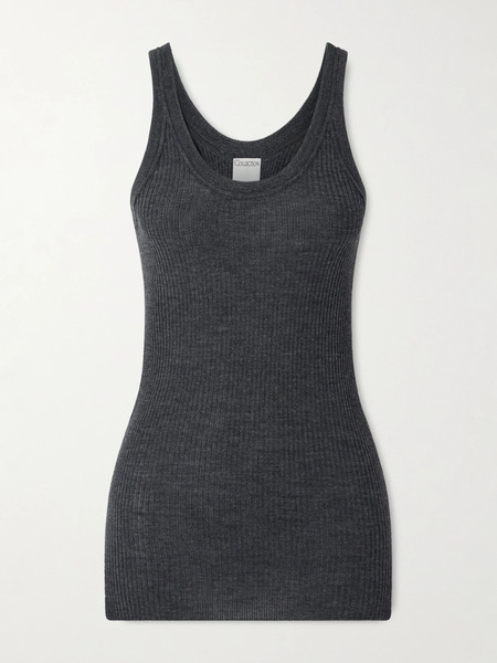  Calvin Klein Collection   Ella Ribbed Wool Tank   Gray 