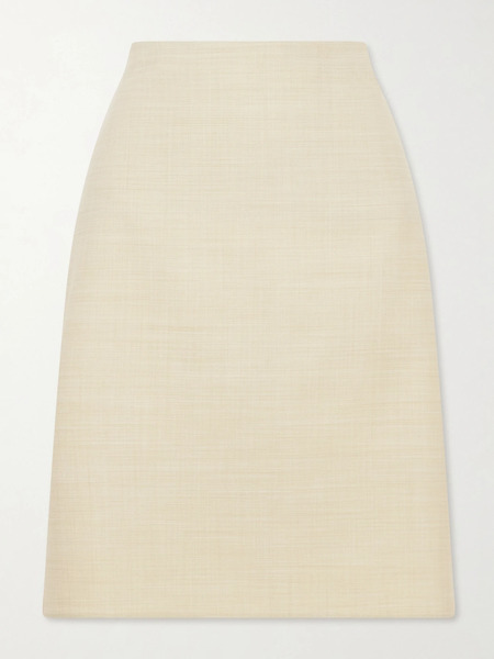  Calvin Klein Collection   Lunas Wool Midi Skirt   Beige 