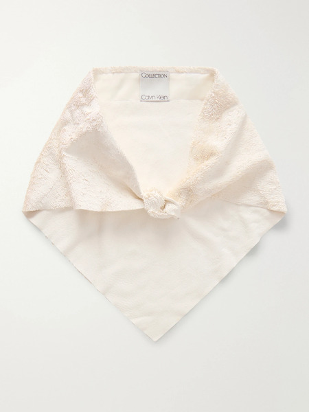  Calvin Klein Collection   Suede Scarf   Off White 