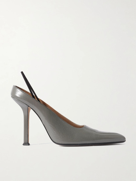  Calvin Klein Collection   Suki Convertible Crinkled Leather Pumps   Gray 