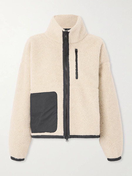  Canada Goose   Simcoe Shell Trimmed Wool Blend Fleece Jacket   Cream 
