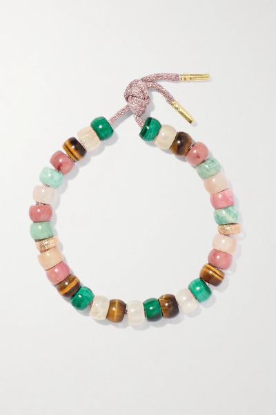  Carolina Bucci   + Agua By Agua Bendita Forte Beads 18 Karat Rose And Yellow Gold, Lurex And Multi Stone Bracelet   One Size 