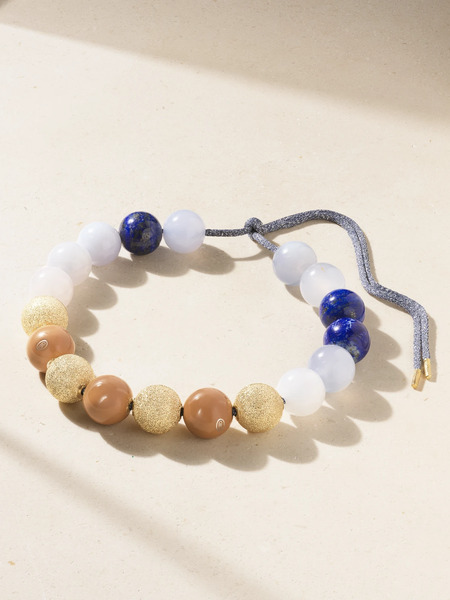  Carolina Bucci   Greenwich Village Downtown 18 Karat Gold, Enamel, Chalcedony, Lapis Lazuli And Lurex Necklace   Multi 