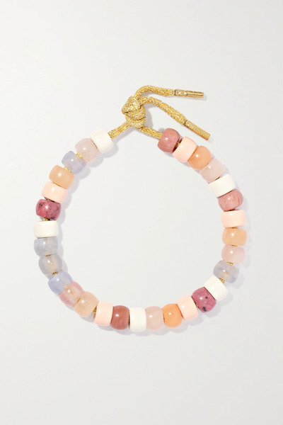  Carolina Bucci   + Loveshackfancy Forte Beads 18 Karat Gold And Lurex Multi Stone Bracelet   One Size 