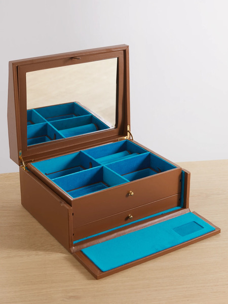  Carolina Bucci   + Pineider Printed Leather Jewelry Box   Brown 