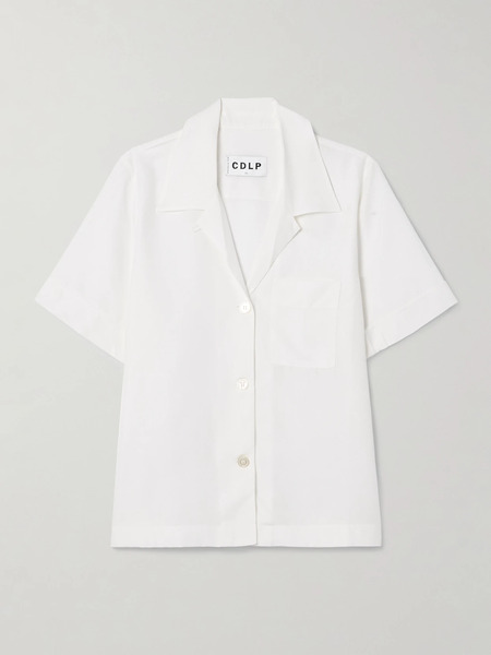  Cdlp   Lyocell Pajama Shirt   White 
