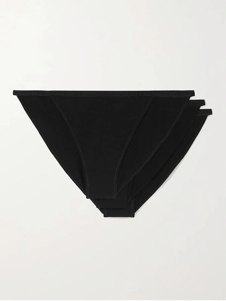  Cdlp   + Net Sustain Set Of Three Tencel Lyocell Blend Briefs   Black 