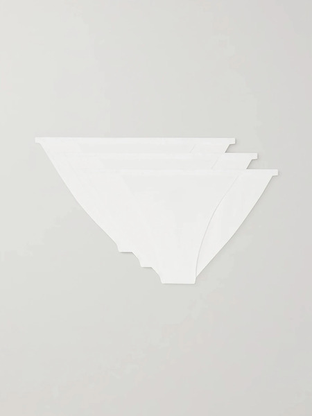  Cdlp   + Net Sustain Set Of Three Tencel Lyocell Blend Briefs   White 