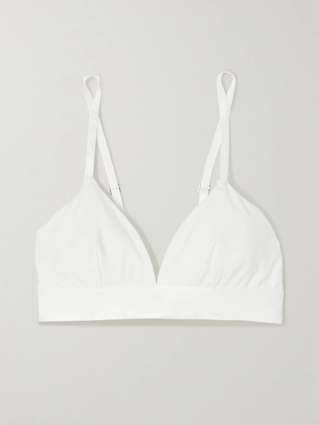  Cdlp   + Net Sustain Stretch Tencel Lyocell Soft Cup Triangle Bra   White 