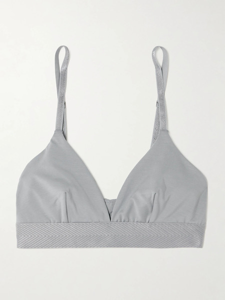  Cdlp   Stretch Tencel™ Lyocell Soft Cup Triangle Bra   Light Gray 