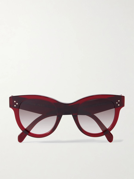 Celine Eyewear   Round Frame Acetate Sunglasses   Red 