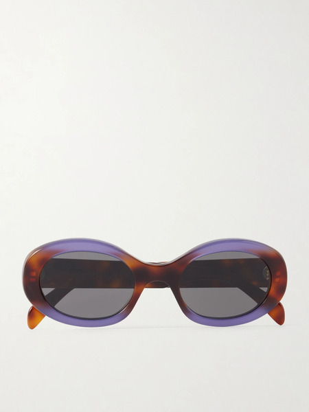  Celine Eyewear   Triomphe Oval Frame Acetate Sunglasses   Brown 