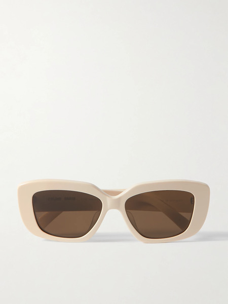  Celine Eyewear   Triomphe Rectangular Frame Acetate Sunglasses   Ivory 