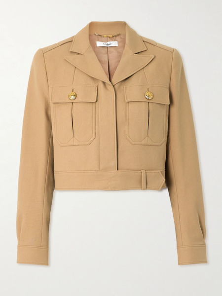  Chloé   Cropped Cotton Drill Jacket   Neutral 