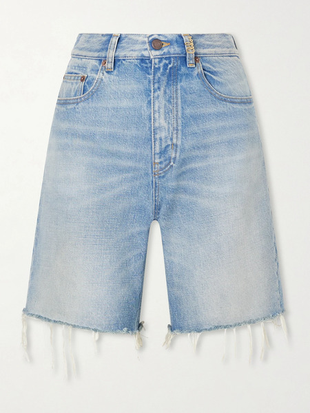  Chloé   Frayed Denim Shorts   Light Blue 