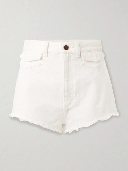  Chloé   Frayed Denim Shorts   White 