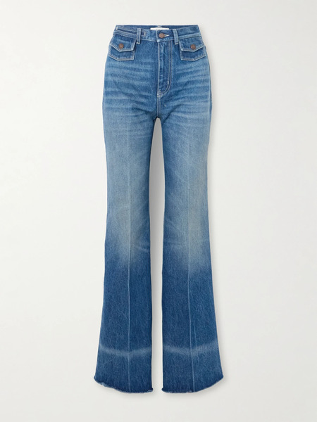  Chloé   Frayed High Rise Flared Jeans   Blue 