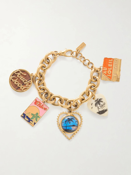  Chloé   Gold Tone Enamel Bracelet   Multi 
