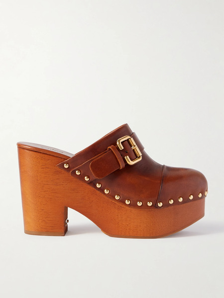  Chloé   Jeanette Studded Platform Clogs   Tan 