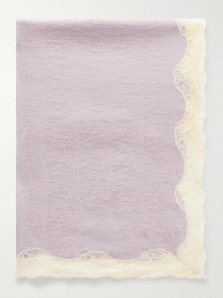  Chloé   Lace Trimmed Silk Scarf   Purple 