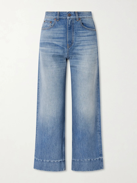  Chloé   Organic Cropped Straight Leg Jeans   Mid Denim 
