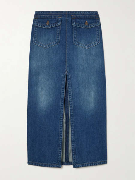  Chloé   Organic Denim Midi Skirt   Dark Denim 