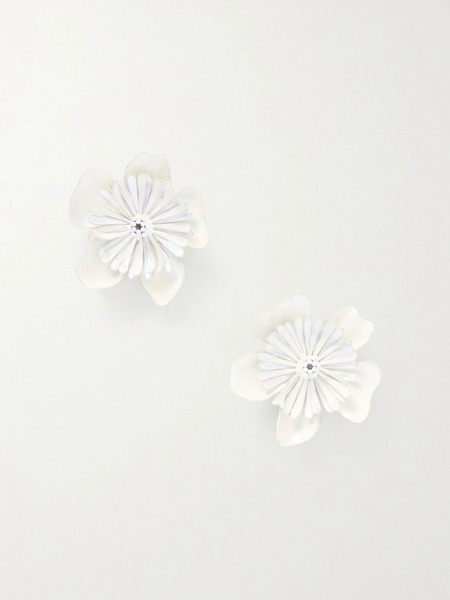  Chloé   Oversized Resin Clip Earrings   White 