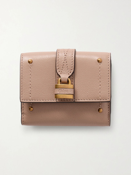  Chloé   Paddington Embellished Textured Leather Cardholder   Beige 