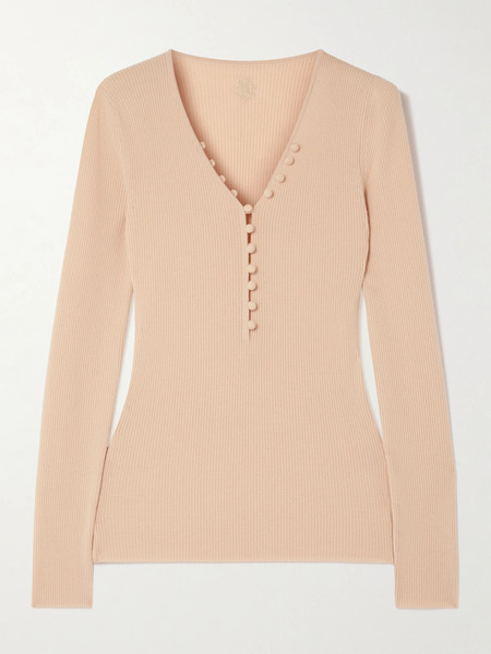 Chloé   Ribbed Merino Wool Top   Blush 