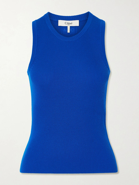  Chloé   Ribbed Wool Tank   Blue 