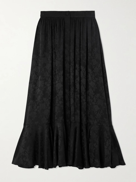  Chloé   Silk Jacquard Midi Skirt   Black 