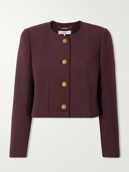  Chloé   Wool Crepe Jacket   Burgundy 