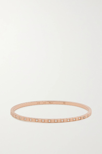  Chopard   Ice Cube 18 Karat Rose Gold Diamond Bangle   M 