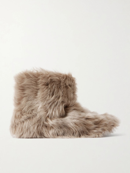  Christen   Big Boot Shearling Ankle Boots   Beige 