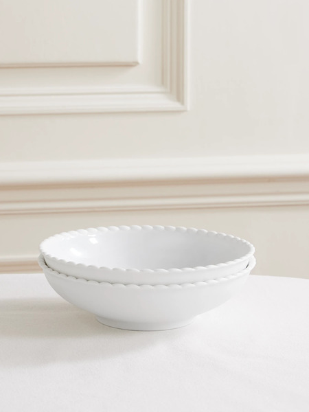  Christofle   Babylone Porcelain Pasta Bowl   White 