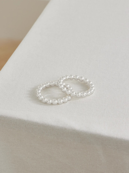  Christofle   Perles Set Of Two Silver Plated Napkin Rings   One Size 