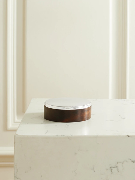  Christofle   Uni Large Wood And Silver Plated Box   Brown 