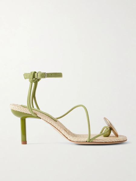  Christopher Esber   Doma Embellished Suede Sandals   Green 