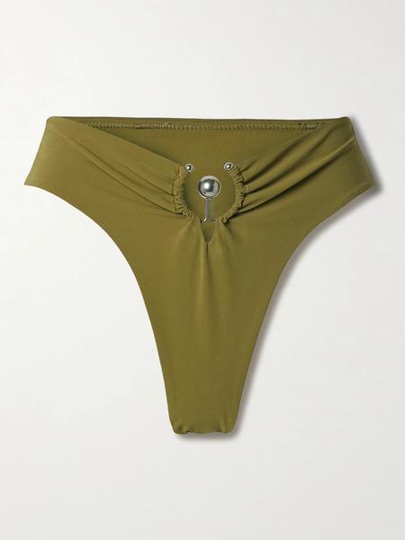  Christopher Esber   Orbit Embellished Bikini Briefs   Green 