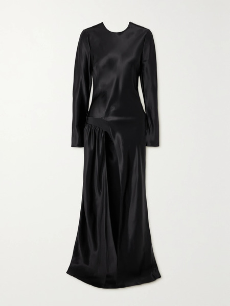  Christopher Esber   Palladium Open Back Draped Satin Gown   Black 