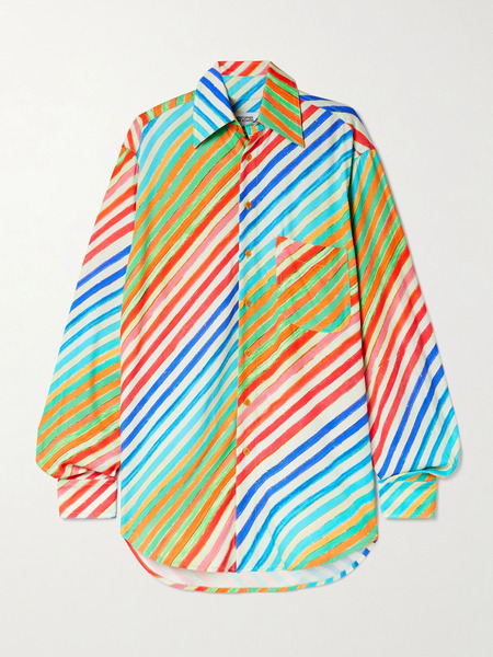 Christopher John Rogers   Crayon Striped Twill Shirt   Multi 