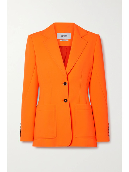  Christopher John Rogers   Crepe Blazer   Bright Orange 