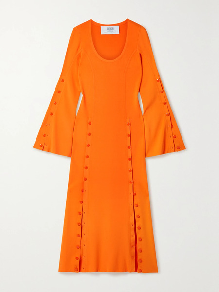  Christopher John Rogers   Neon Stretch Jersey Maxi Dress   Orange 