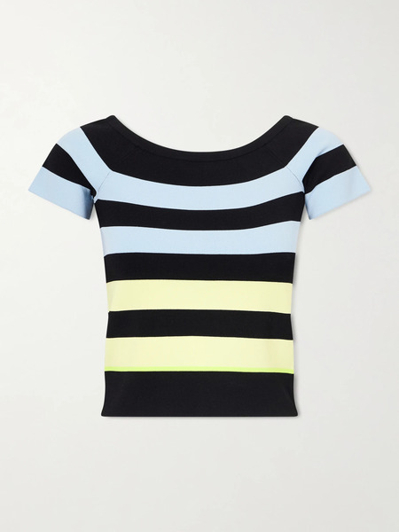  Christopher John Rogers   Off Shoulder Striped Jersey Top   Multi 