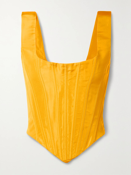  Christopher John Rogers   Silk Faille Bustier Top   Saffron 
