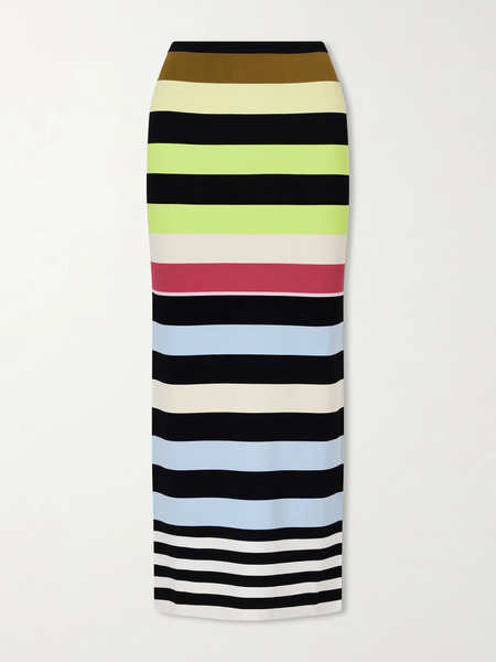 Christopher John Rogers   Striped Double Knit Maxi Skirt   Multi 